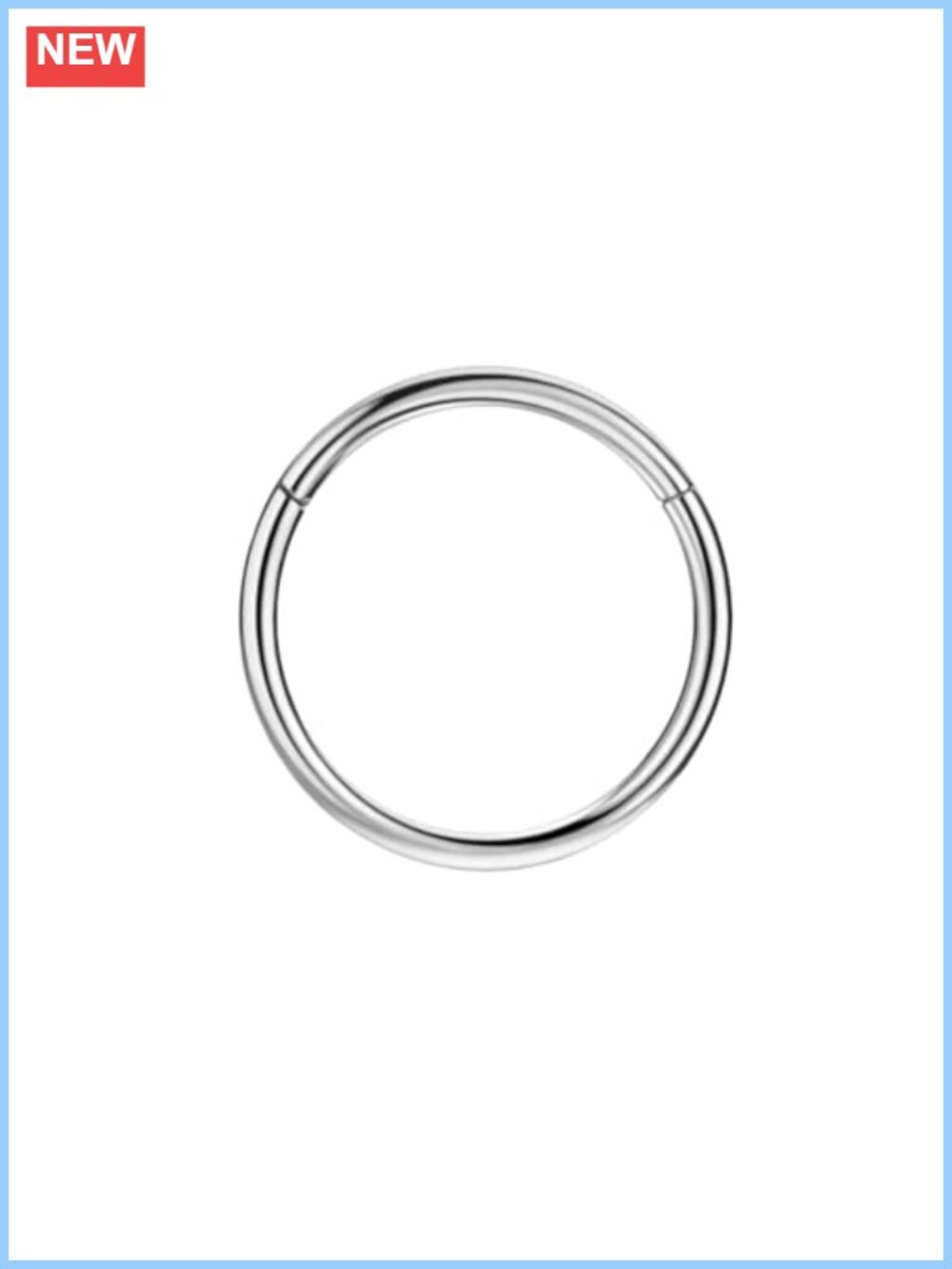 316L Surgical Steel Hinged Nose Ring Hoop 18g 6mm Clicker Body Jewelry